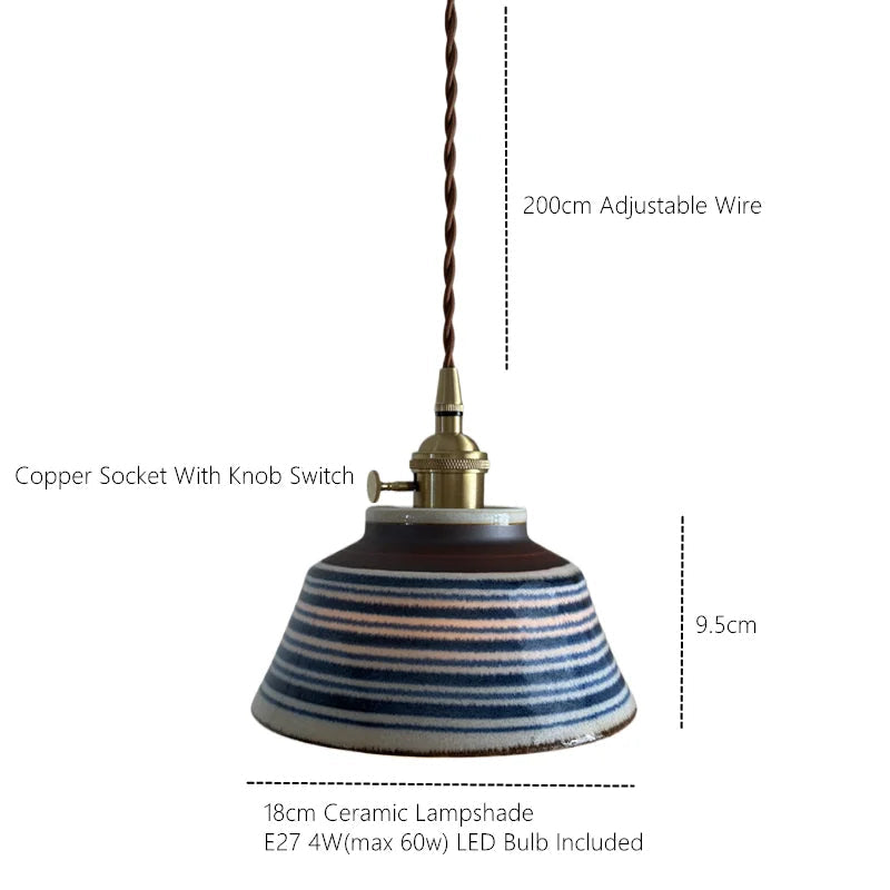 Lumenorth Glaze Ceramic Pendant Light