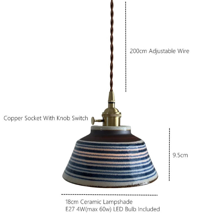 Lumenorth Glaze Ceramic Pendant Light
