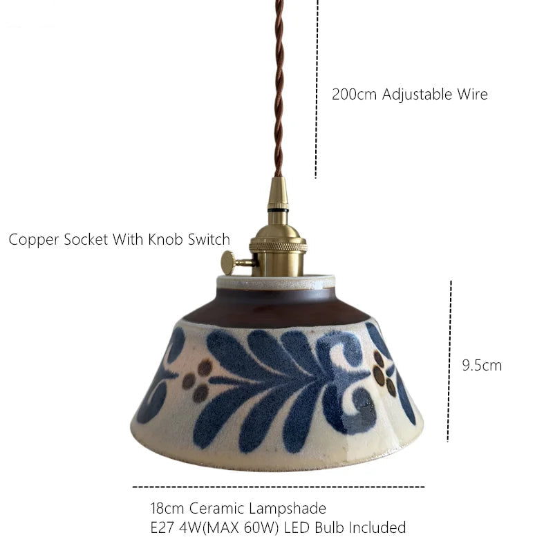 Lumenorth Glaze Ceramic Pendant Light