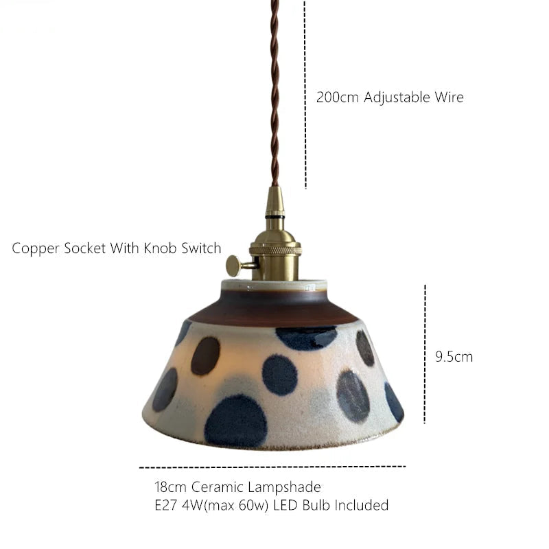 Lumenorth Glaze Ceramic Pendant Light