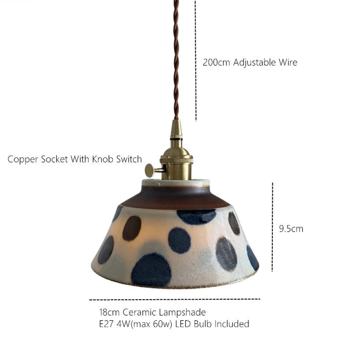 Lumenorth Glaze Ceramic Pendant Light