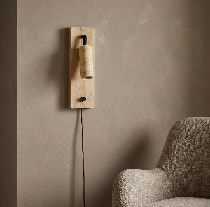 Lumenorth Basalt Travertine LED Sconce