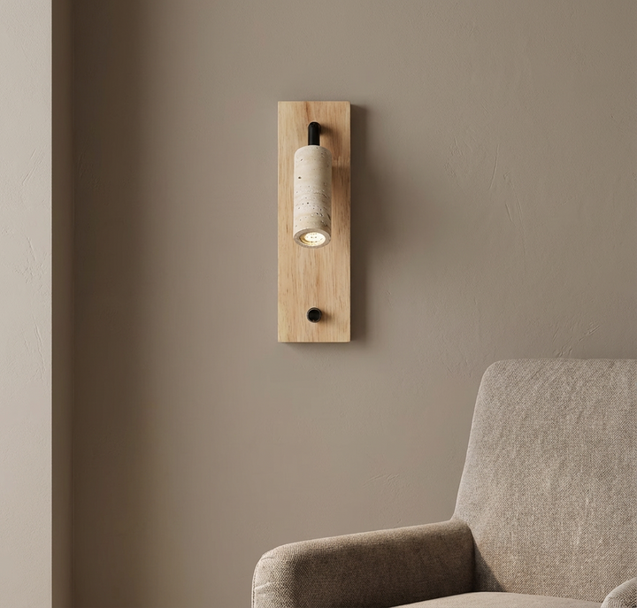 Lumenorth Basalt Travertine LED Sconce