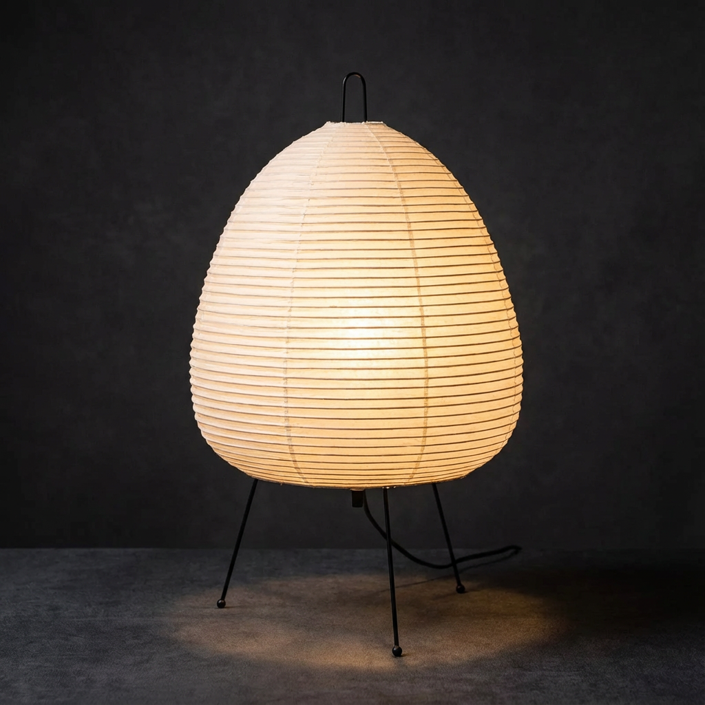 Lumenorth Frost Rice Paper Tripod Lamp