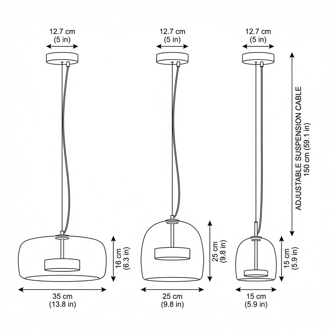 Lumenorth Bell Nordic Glass Pendant