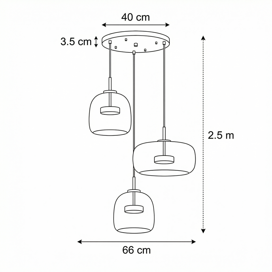 Lumenorth Bell Nordic Glass Pendant