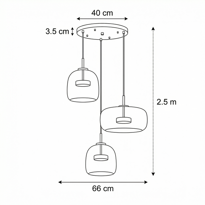 Lumenorth Bell Nordic Glass Pendant