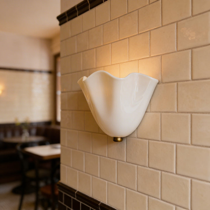 Lumenorth Shell Vintage Glass Wall Lamp