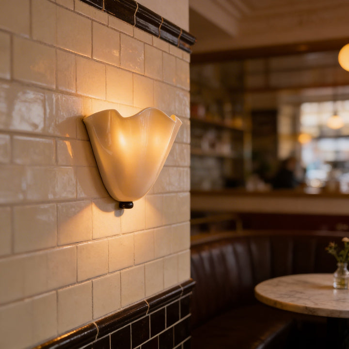 Lumenorth Shell Vintage Glass Wall Lamp