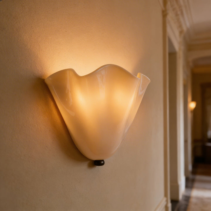 Lumenorth Shell Vintage Glass Wall Lamp