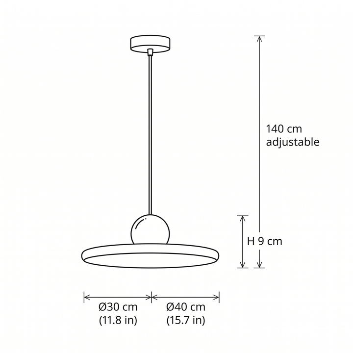 Lumenorth Rowan Bauhaus Pendant Light