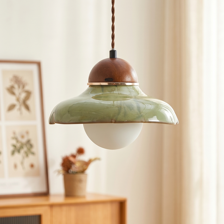 Lumenorth Fern Green Ceramic Pendant