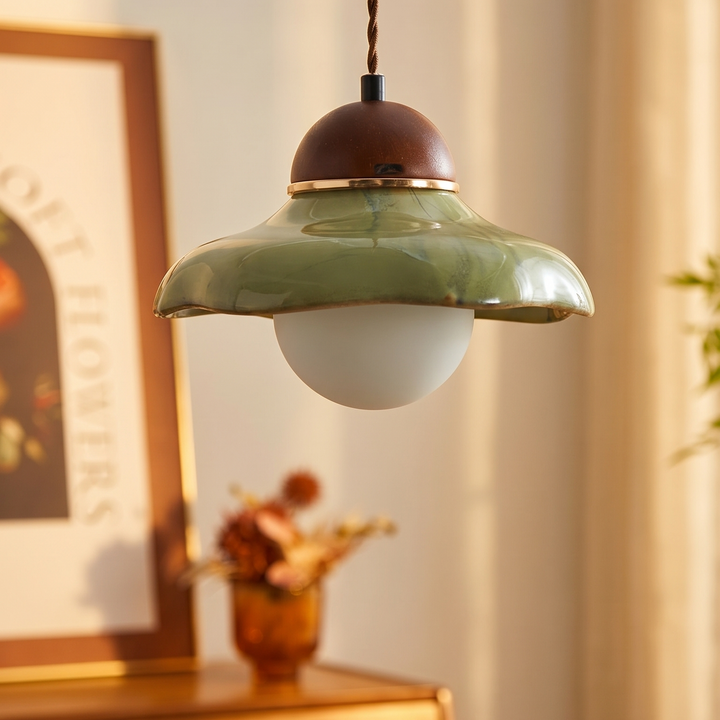 Lumenorth Fern Green Ceramic Pendant