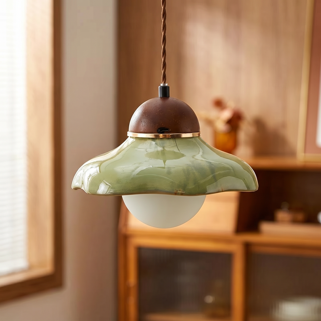 Lumenorth Fern Green Ceramic Pendant