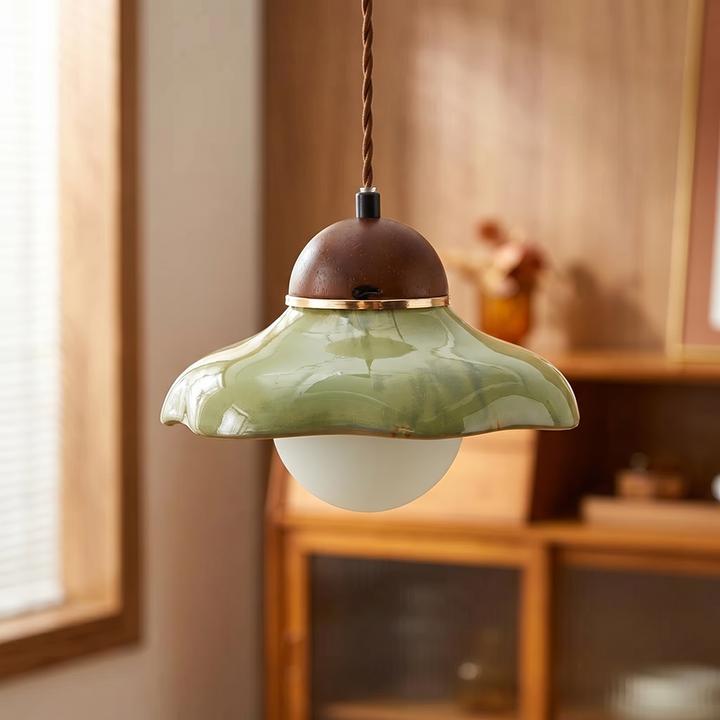 Lumenorth Fern Green Ceramic Pendant