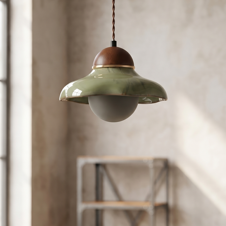 Lumenorth Fern Green Ceramic Pendant