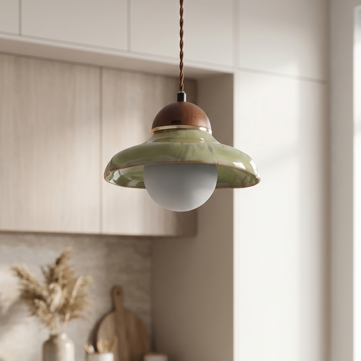 Lumenorth Fern Green Ceramic Pendant