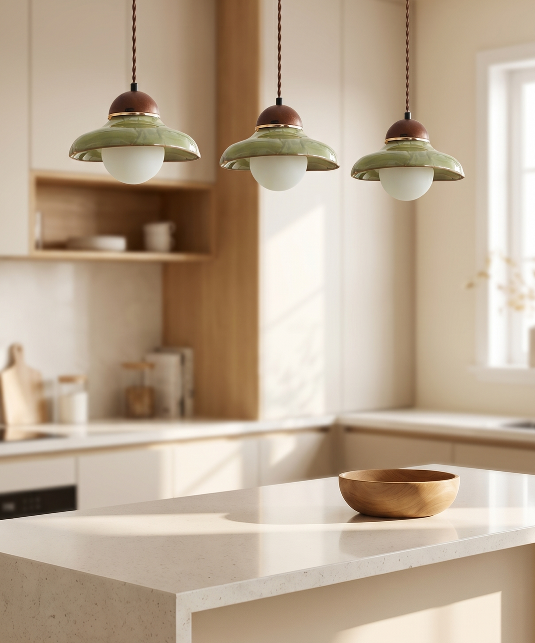 Lumenorth Fern Green Ceramic Pendant