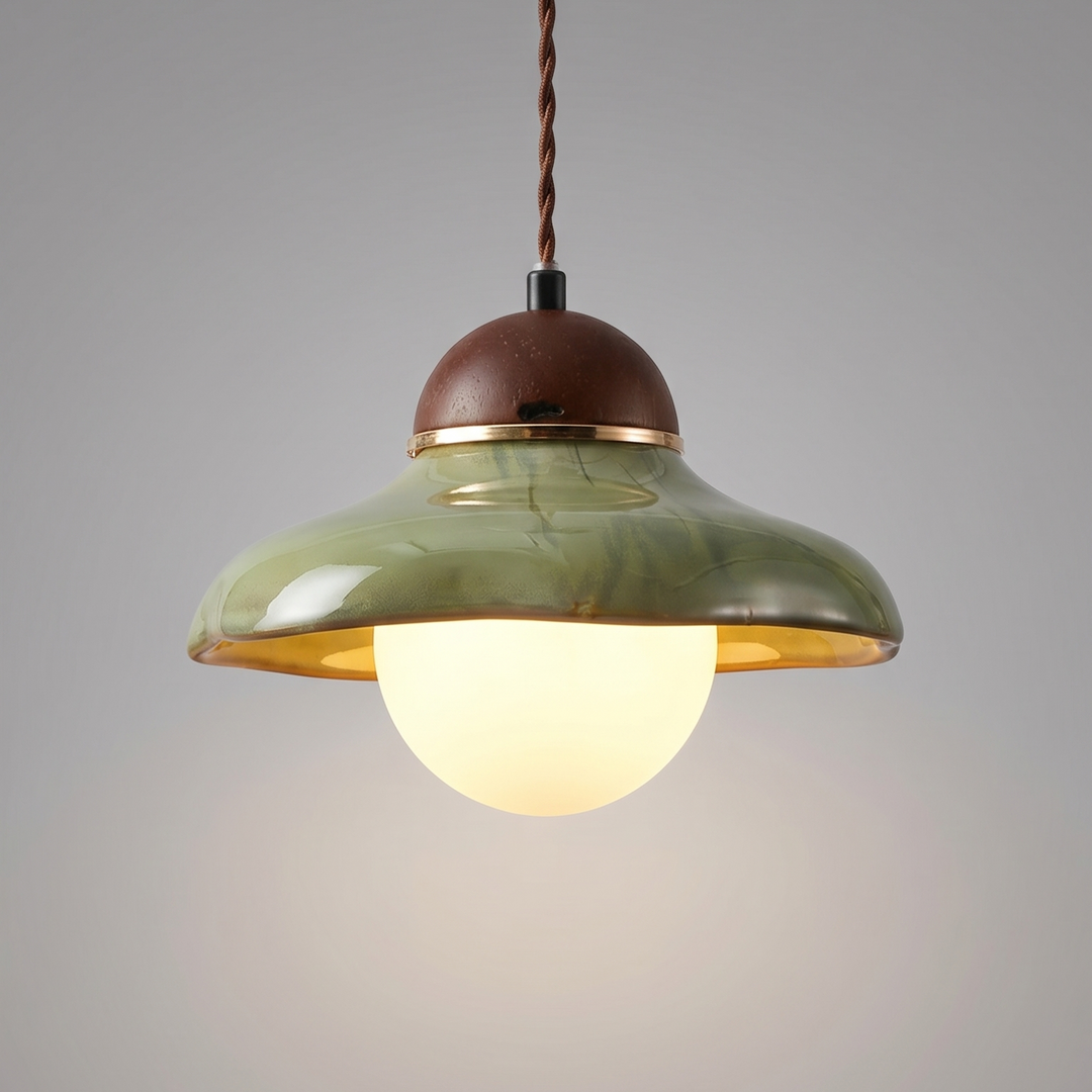 Lumenorth Fern Green Ceramic Pendant