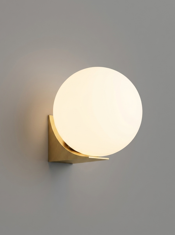 Lumenorth Orb Glass Bedside Wall Sconce