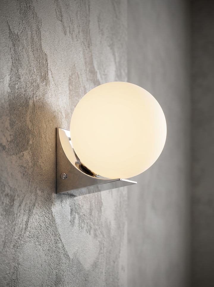 Lumenorth Orb Glass Bedside Wall Sconce