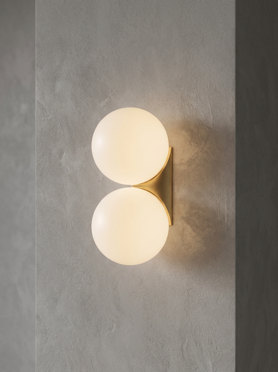 Lumenorth Orb Glass Bedside Wall Sconce