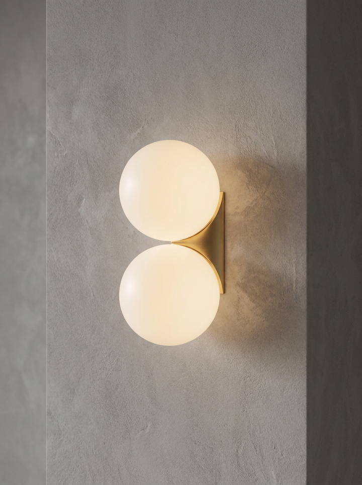 Lumenorth Orb Glass Bedside Wall Sconce