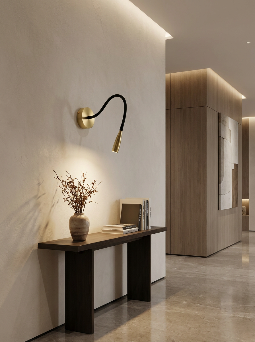 Lumenorth Thread Slim Copper Wall Sconce
