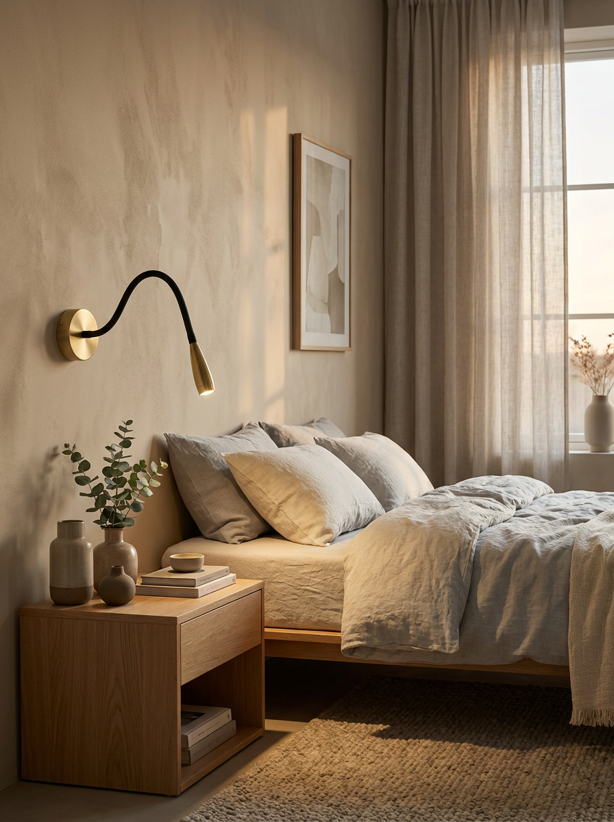 Lumenorth Thread Slim Copper Wall Sconce