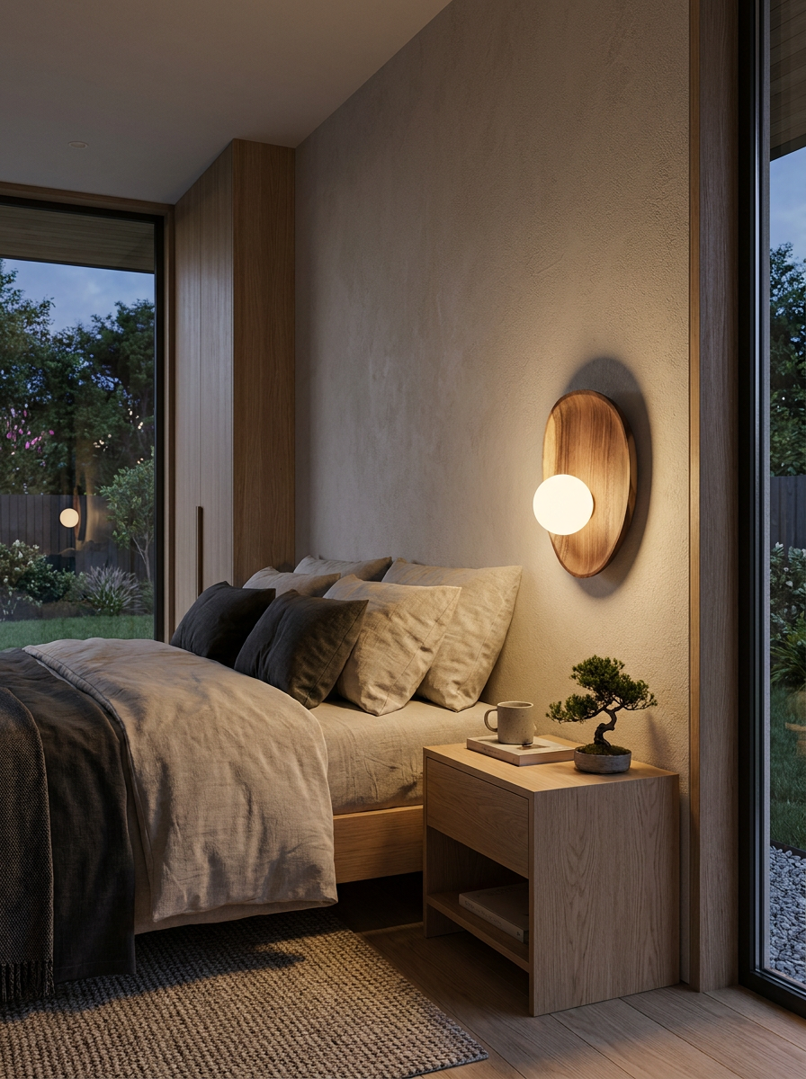 Lumenorth Acorn Wood &amp; Glass Wall Sconce