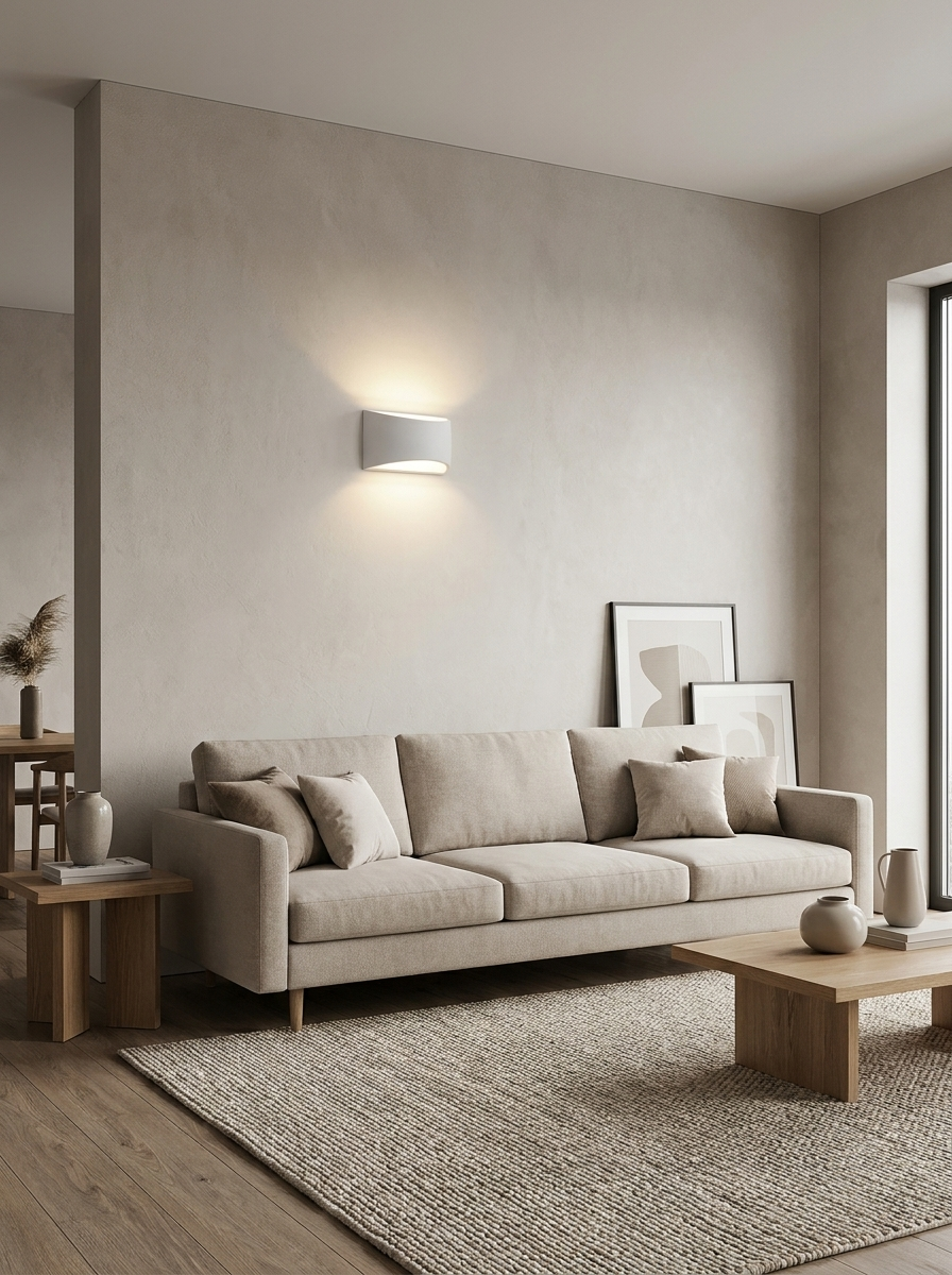 Lumenorth Alabaster Plaster Wall Sconce