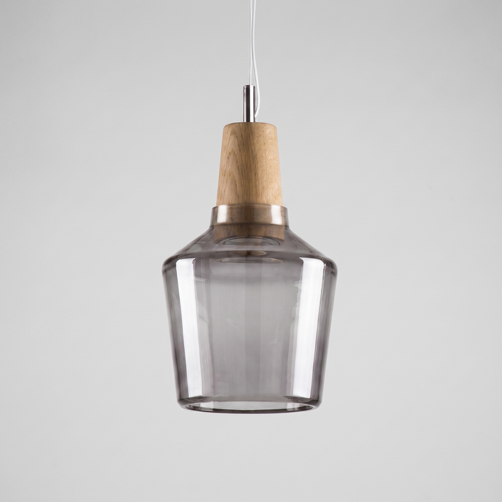 Lumenorth Timber Wood &amp; Glass Pendant