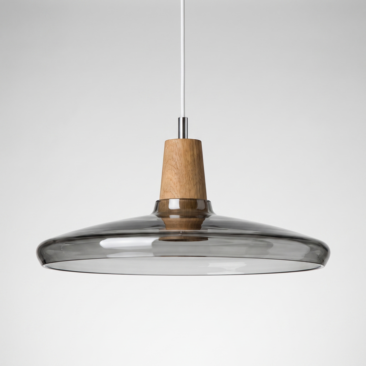 Lumenorth Timber Wood &amp; Glass Pendant