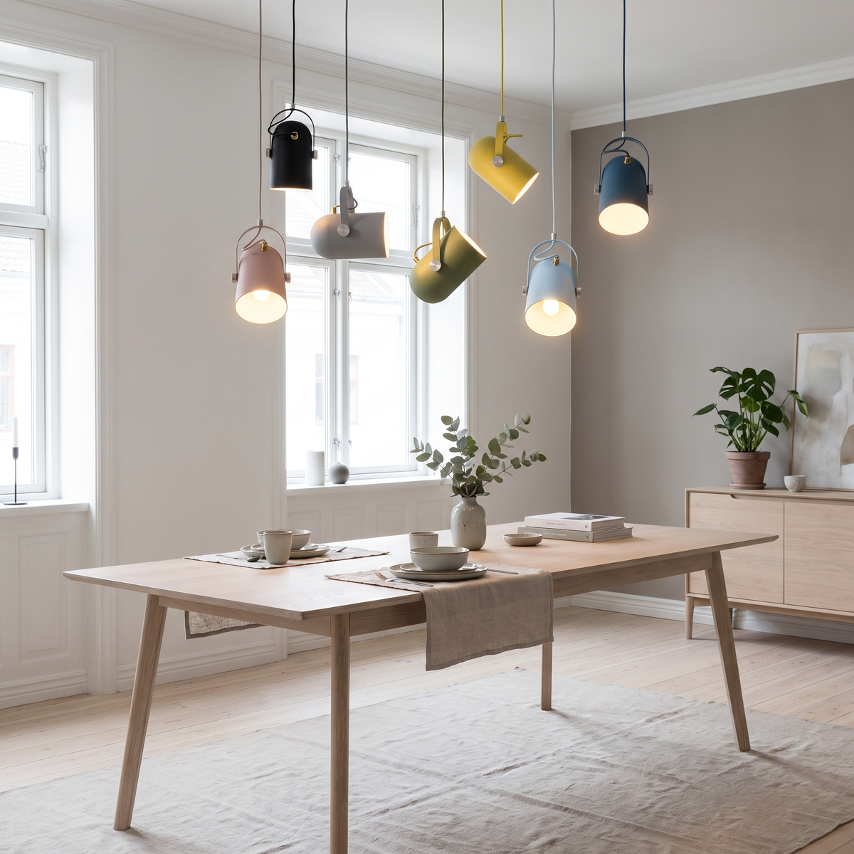 Hue Nordic pendant light in a Scandinavian interior