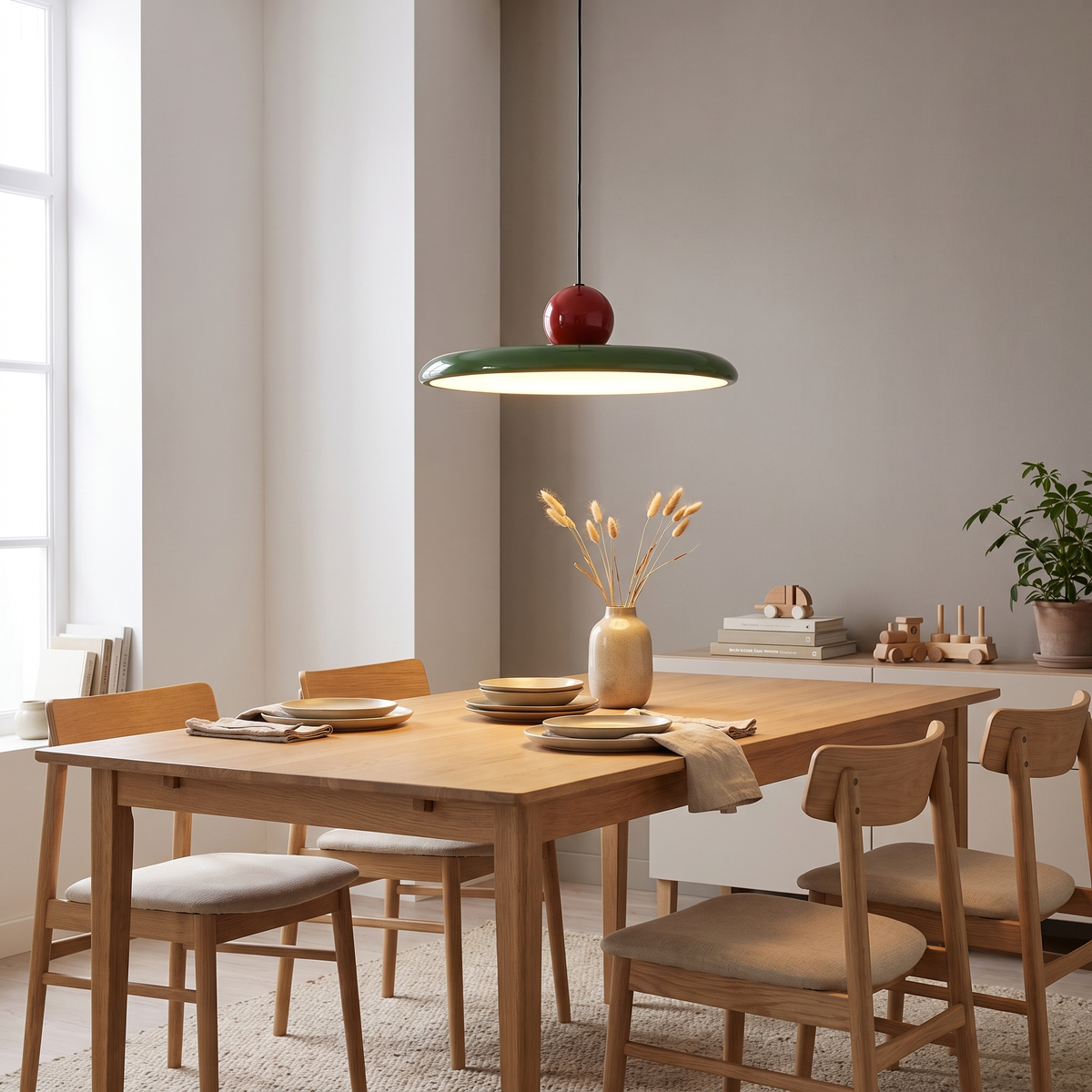 Rowan Bauhaus pendant light in a Scandinavian dining room