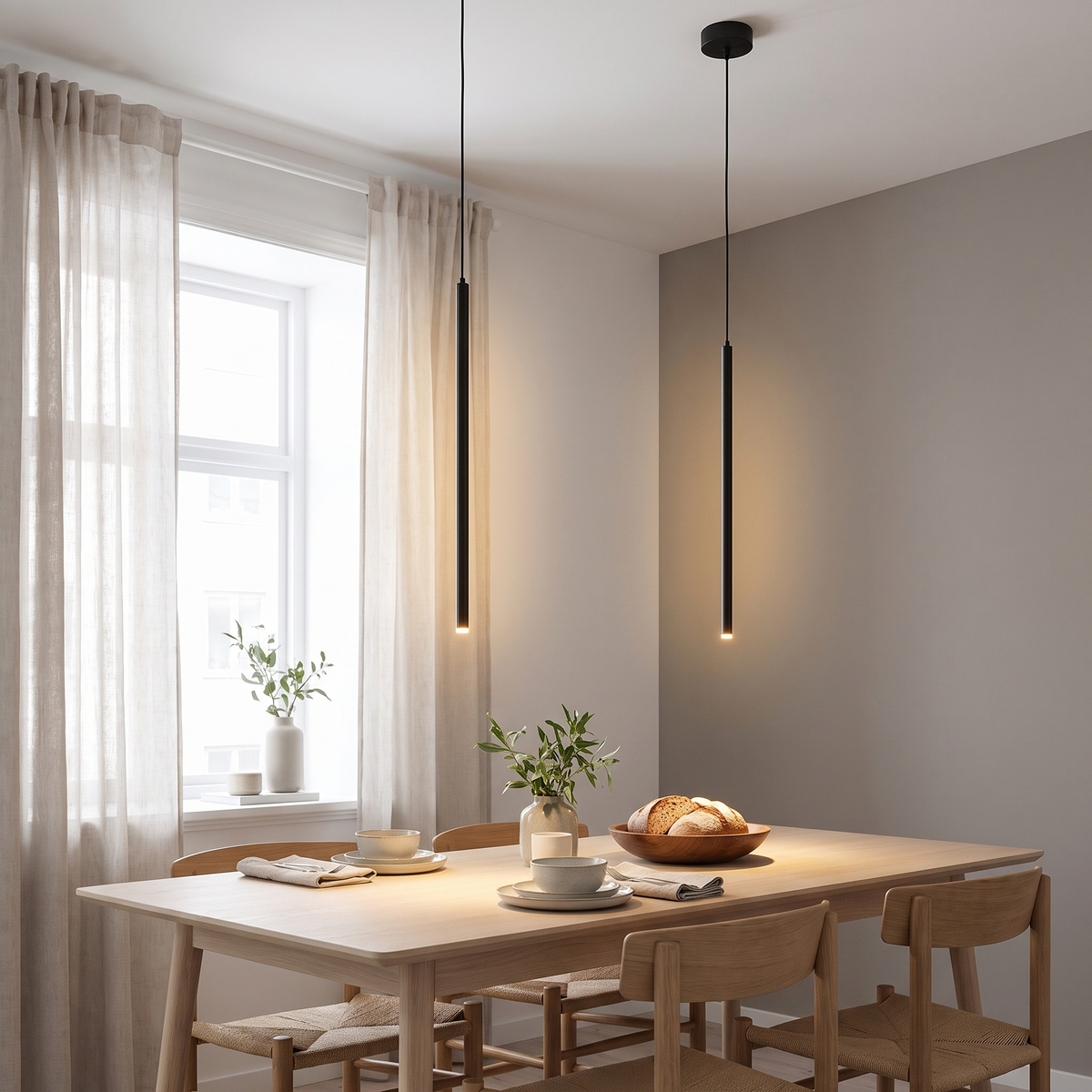 Reed Nordic pendant light in a Scandinavian interior