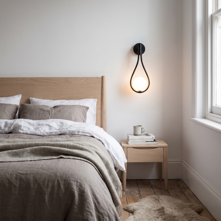 Spire Nordic wall lamp in a Scandinavian interior