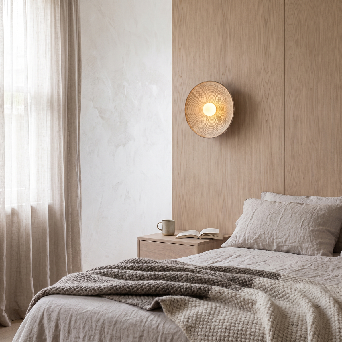 Clay retro resin wall lamp in a Scandinavian interior