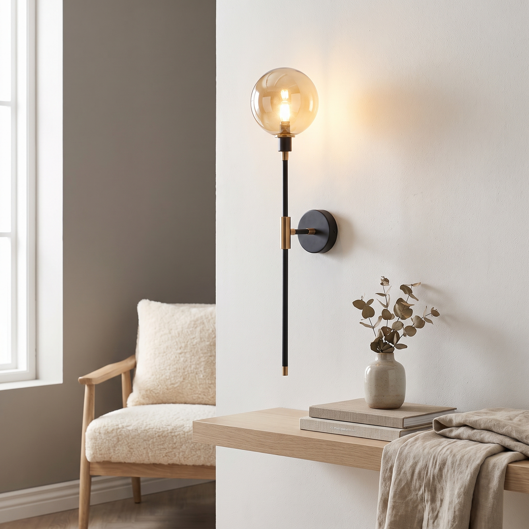 Dune glass wall sconce in a Scandinavian interior