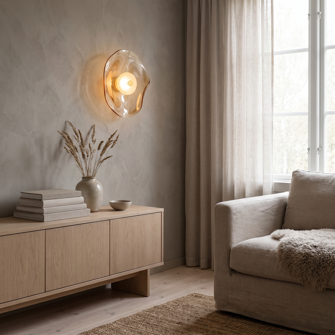 Coast LED glass wall lamp in a Scandinavian interior