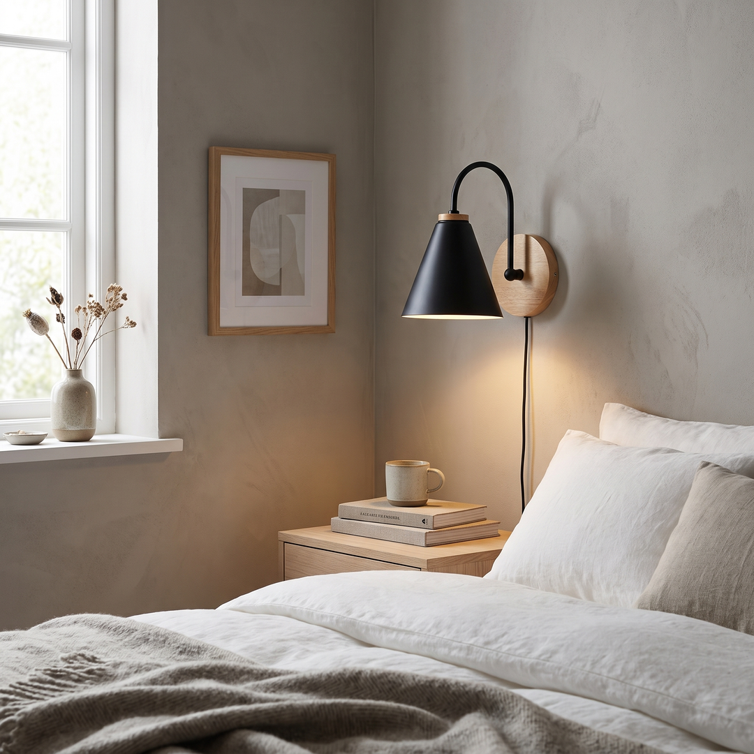 Chalk Nordic wall lamp in a Scandinavian interior