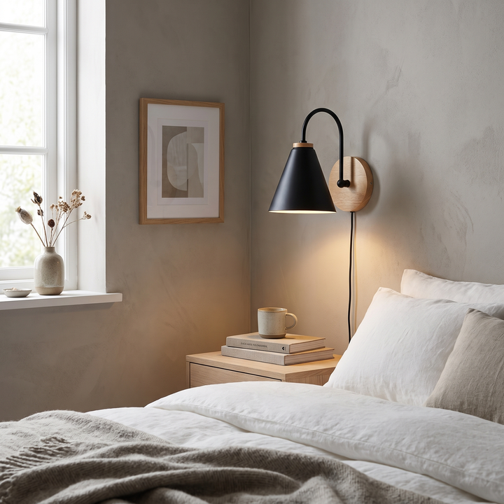 Chalk Nordic wall lamp in a Scandinavian interior