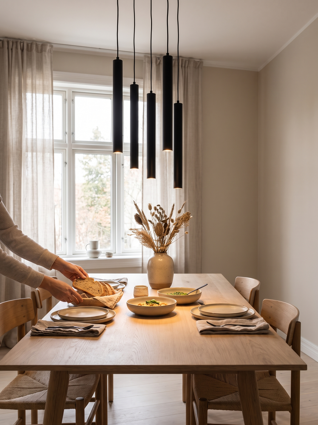 Several Lumenorth Stem Cord Pendants hung together