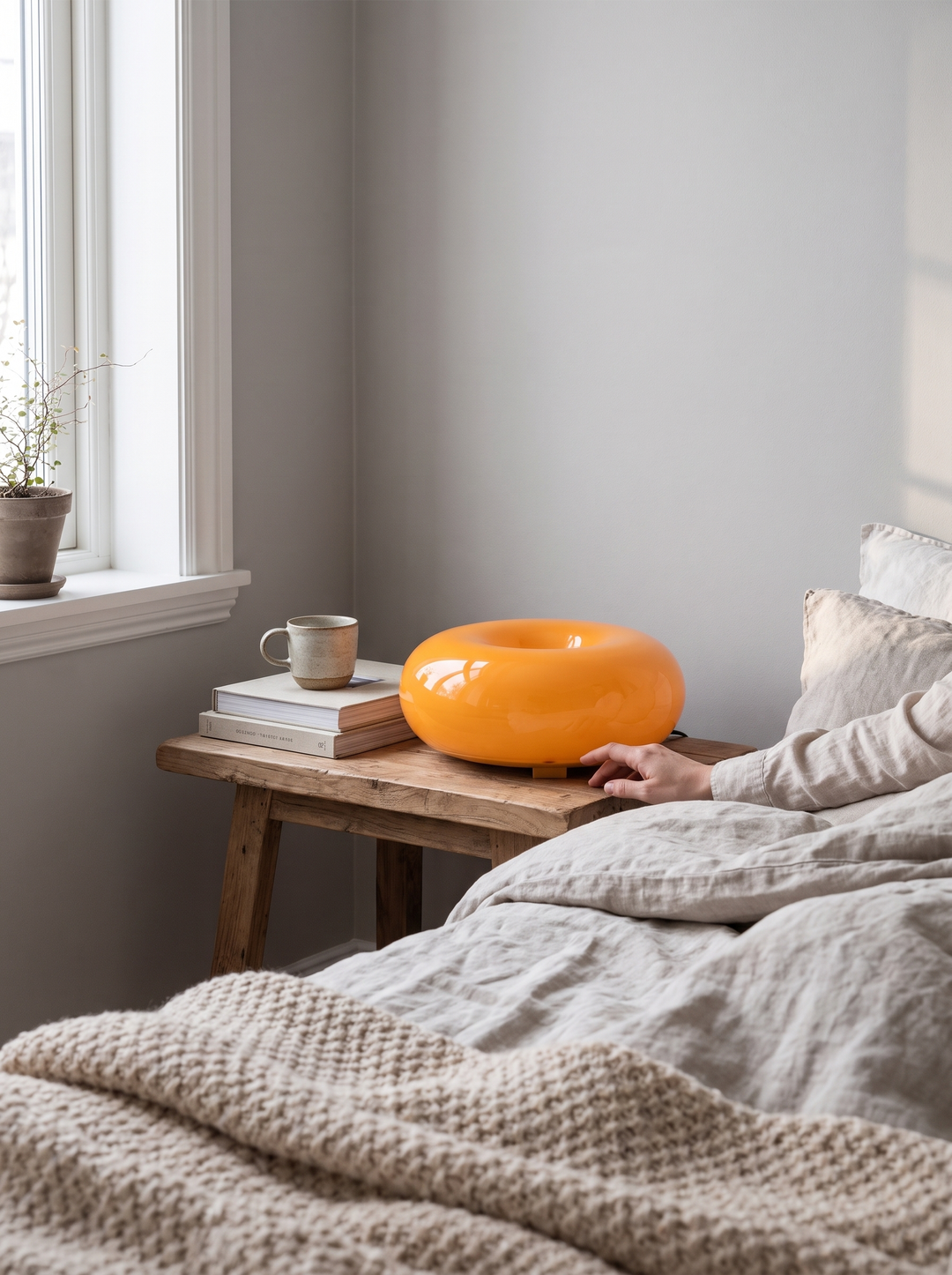Lumenorth Halo Desk Lamp switched off as a sculptural object