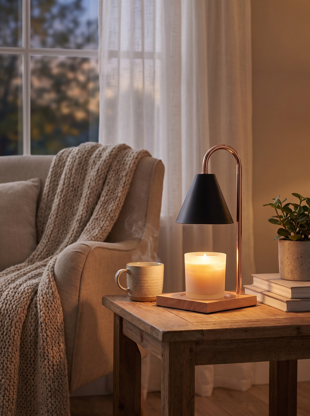 Lumenorth Arc Candle Warmer Lamp reading as a piece of lighting
