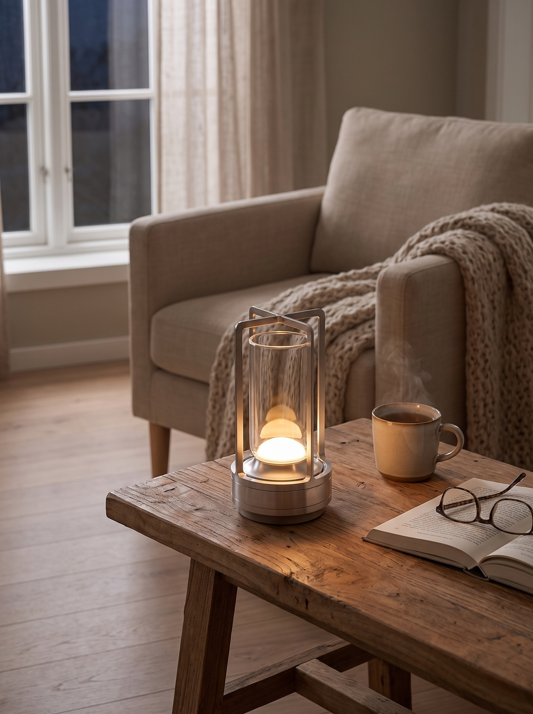 Lumenorth Nomad Rechargeable Table Lamp through an evening at home