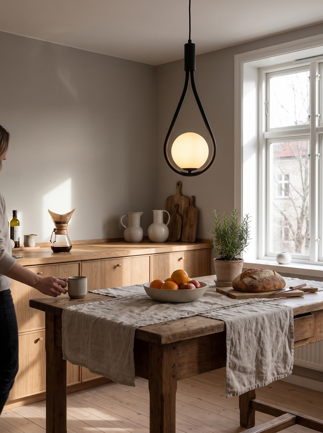 Lumenorth Tilt Adjustable Pendant Light in a gold finish