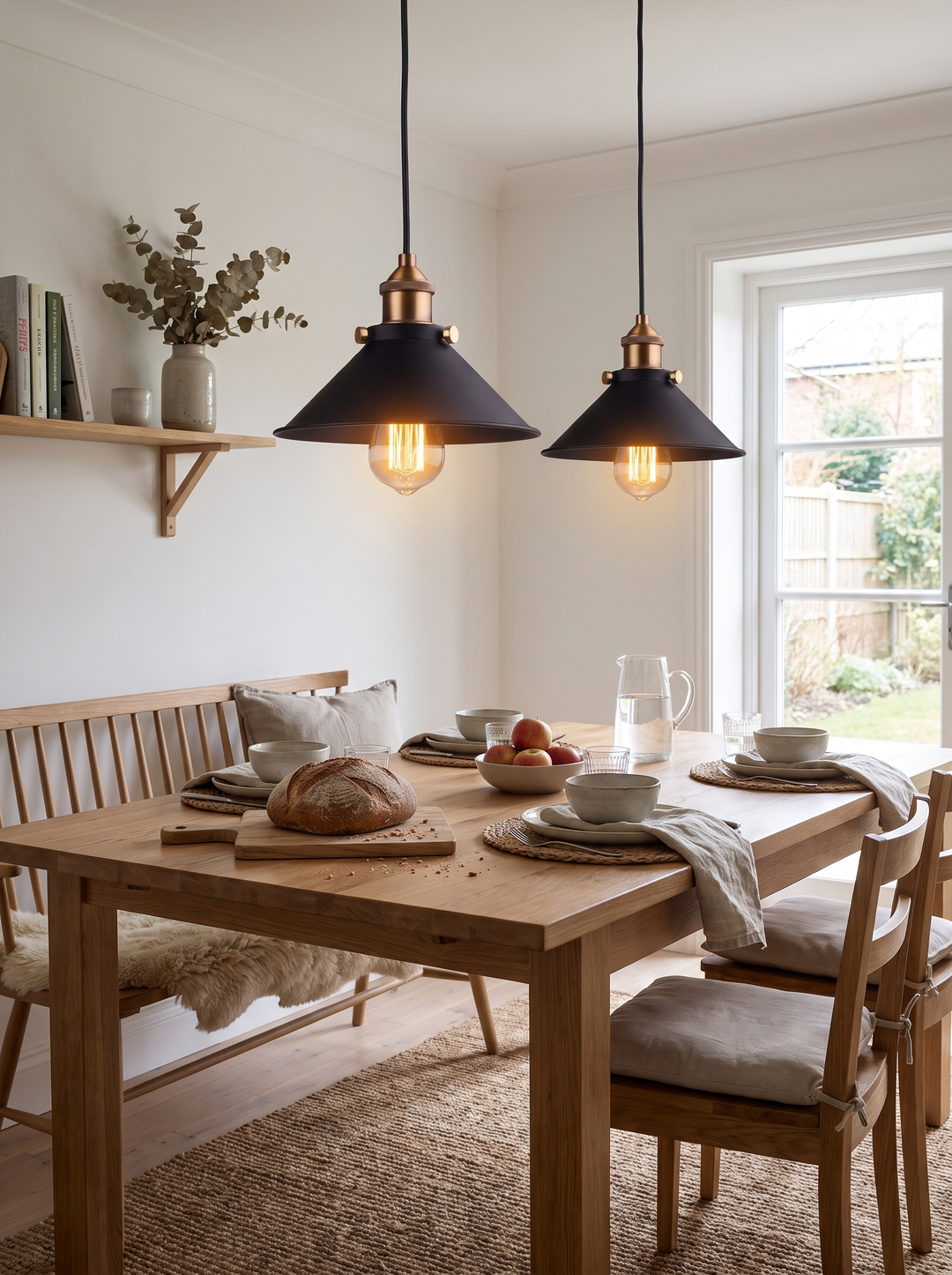 Lumenorth Forge Industrial Pendant in a Nordic kitchen