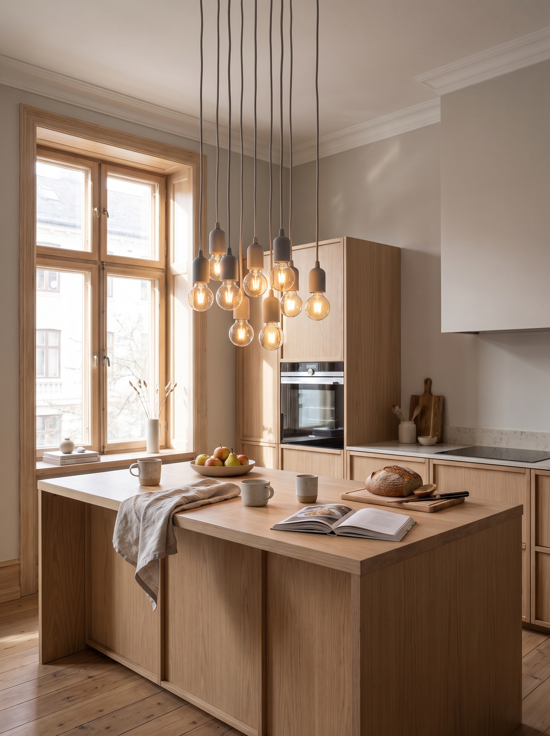 Lumenorth Dome Flowerpot Pendant Light in a modern kitchen