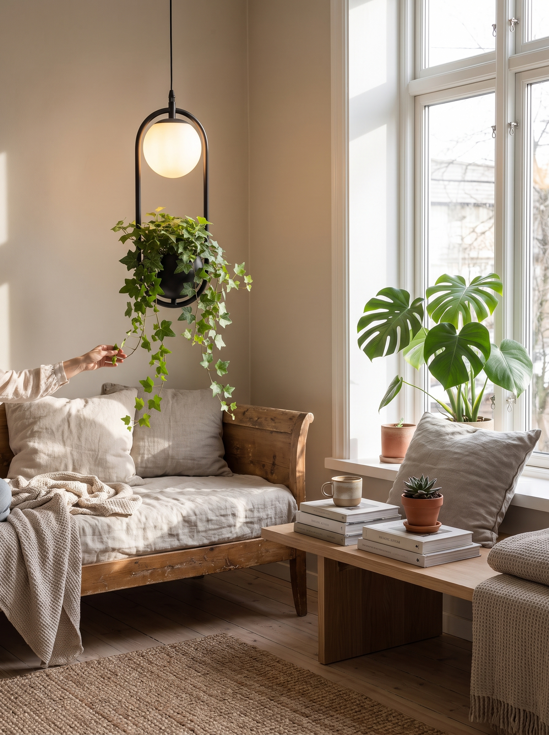 Lumenorth Trellis Planter Pendant Light as a hanging garden